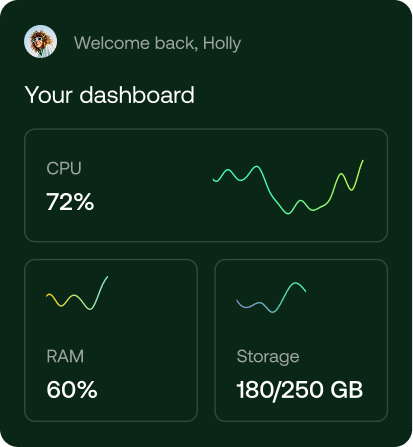 Managed server dashboard